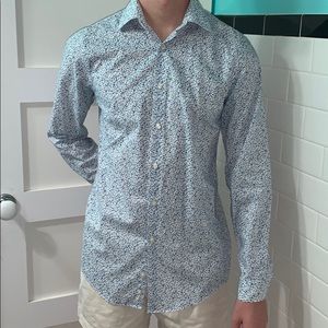 Hipster floral slim dress shirt